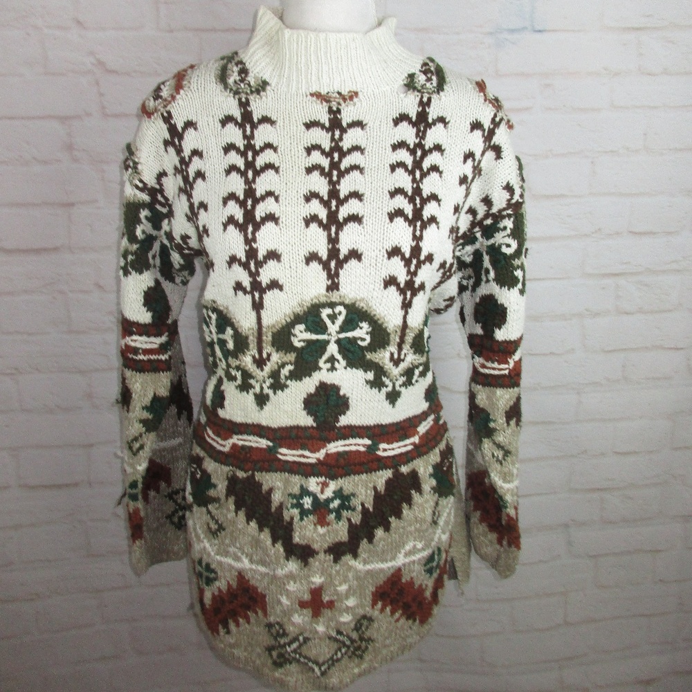 VTG Oversize Cozy Cotton Sweater Tunic Length